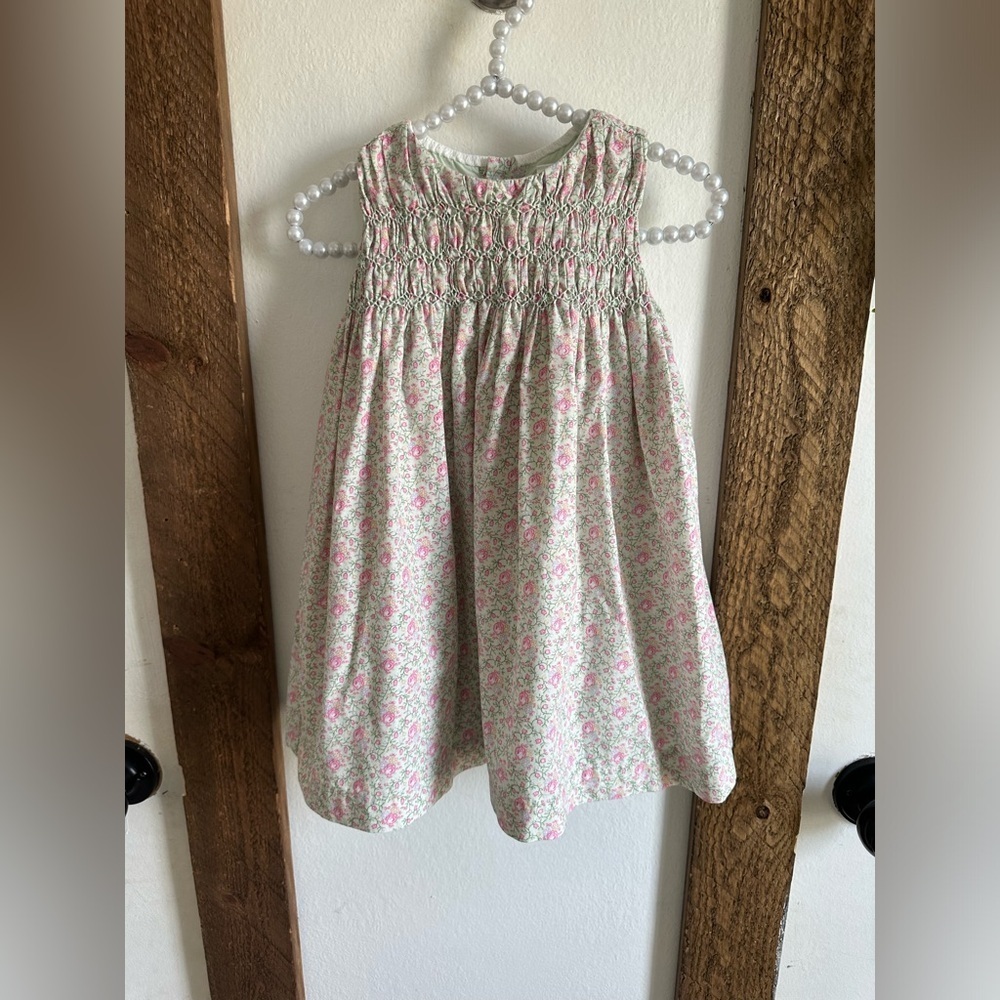 Y2K Baby Gap Girl’s Floral Smocked Sleeveless Cottage Core Prairie Dress